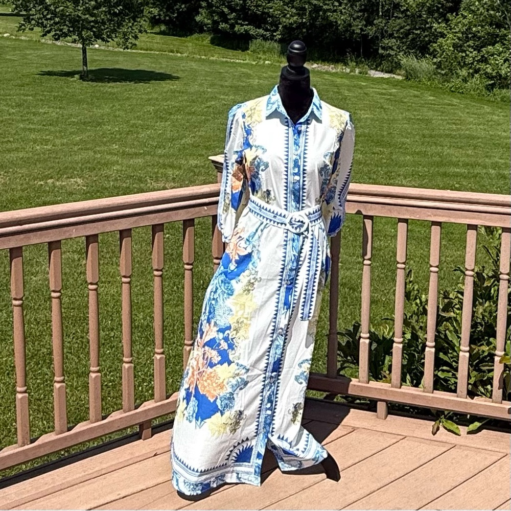 NWT - Floral Maxi Shirt Dress